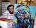 pavarotti with his portrait,reno,colorado